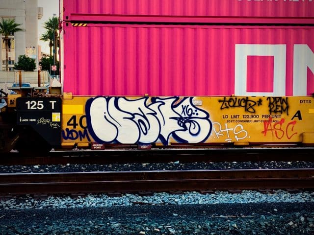 Graffiti Tag NAVE x6 on train